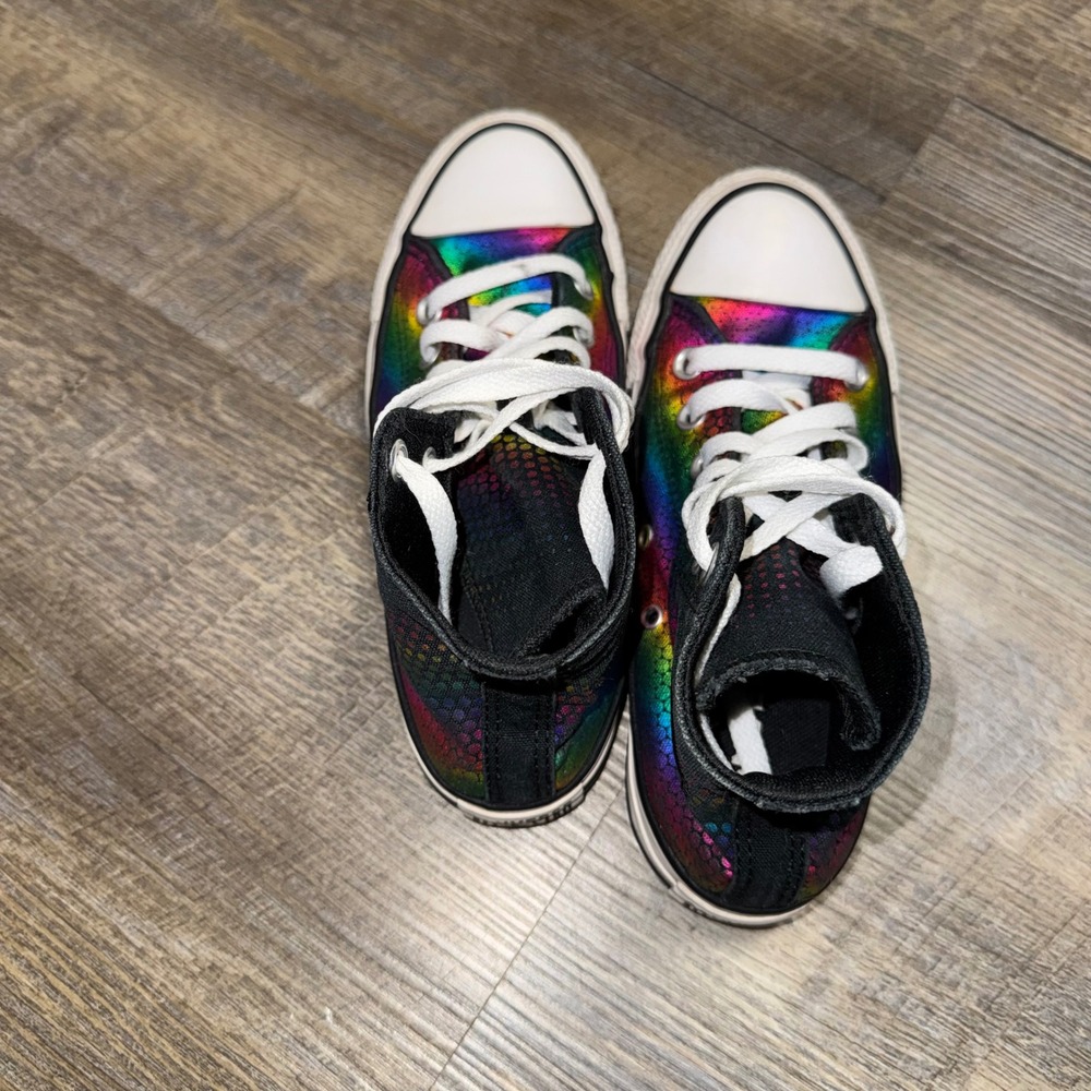 Converse Chuck Taylor All Star High Top Rainbow Metallic Snakeskin Womens 6 - Picture 4 of 10